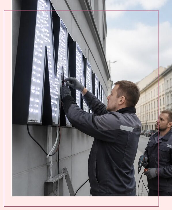 Изготовление и монтаж светодиодных LED вывесок в Сатке