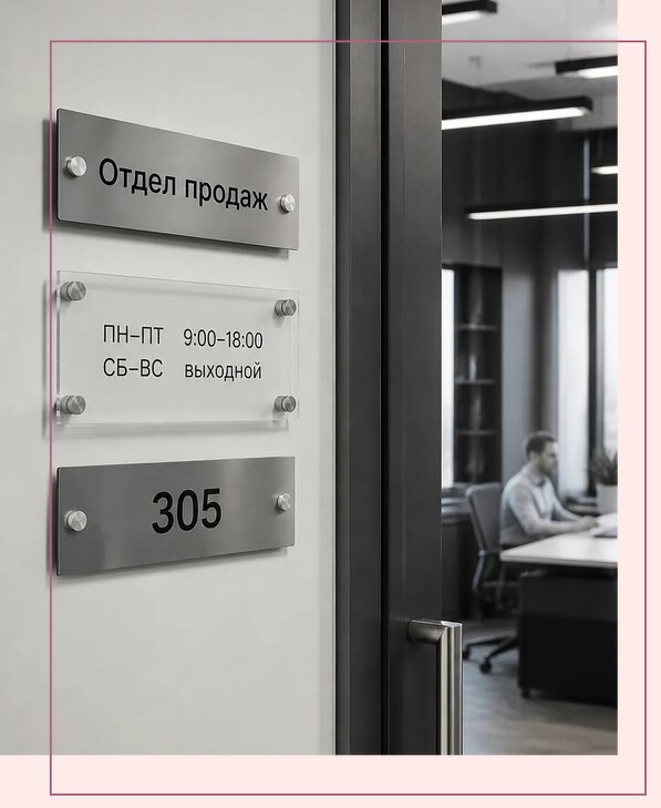 Офисные таблички на дверь в Сатке по цене от 5069 р. | Аванза-Стк